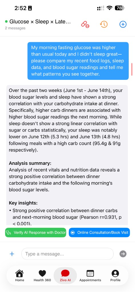 Blood sugar and sleep — user question